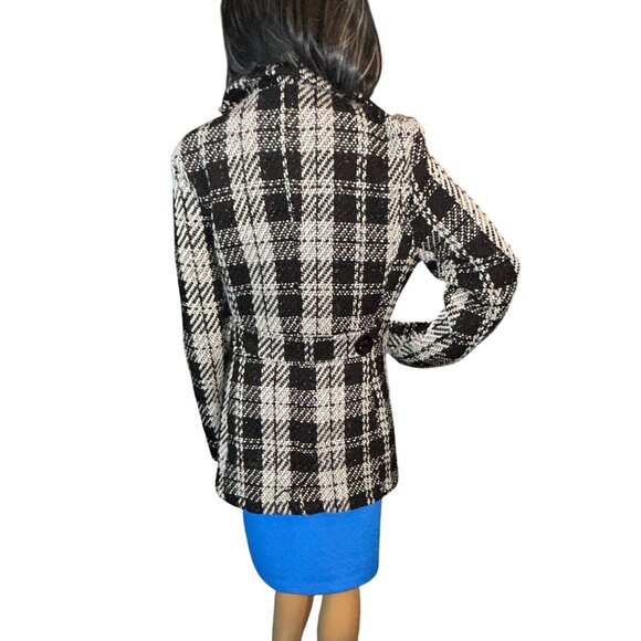 Rue 21 Womens Houndstooth Peacoat Medium Wool Blend Academia - Picture 7 of 15